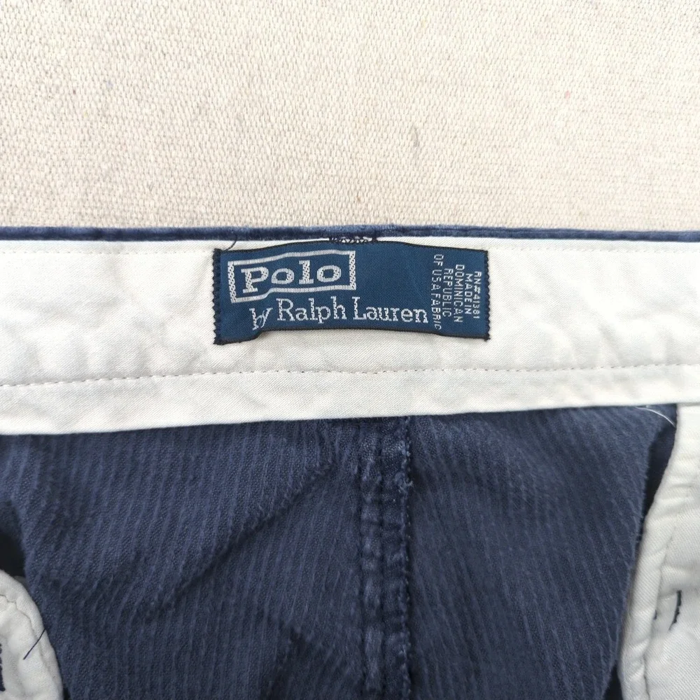 Vintage Polo Ralph Lauren Pants Mens 38x30 Blue Corduroy Distressed
